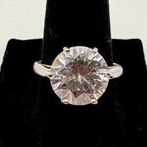 Six Prong Sterling Silver Moissanite Solitaire Ring Size 6.5